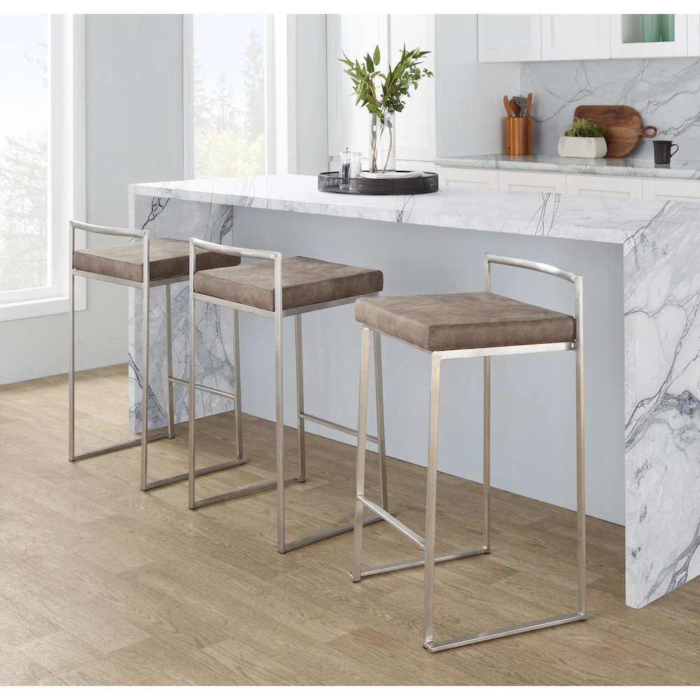 Fuji Stacker 26" Fixed-Height Counter Stool - Set of 3. Picture 9