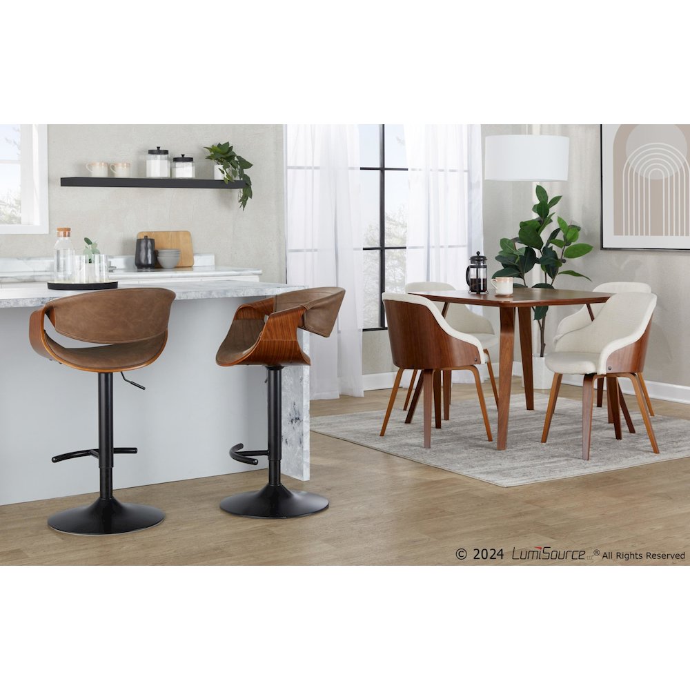 Symphony Adjustable Barstool - Set of 2 in Black Metal. Picture 7