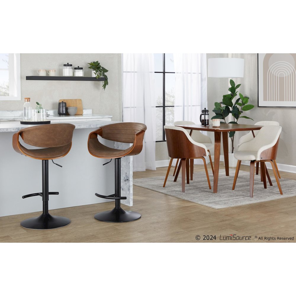 Symphony Adjustable Barstool - Set of 2 in Black Metal. Picture 9
