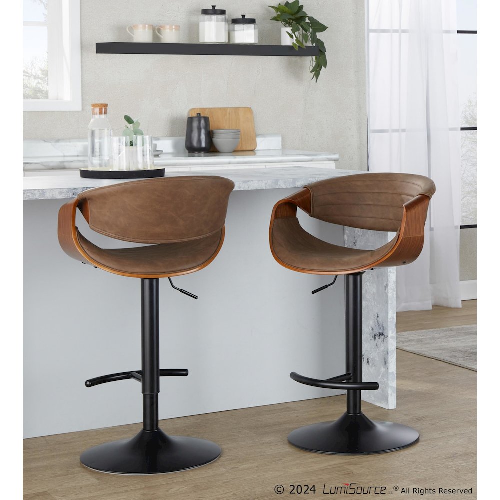 Symphony Adjustable Barstool - Set of 2 in Black Metal. Picture 8