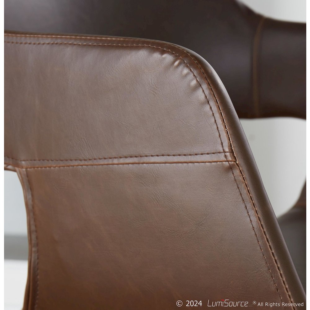 Margarite Dining Chair - Set of 2 in Black Metal, Espresso PU color. Picture 9
