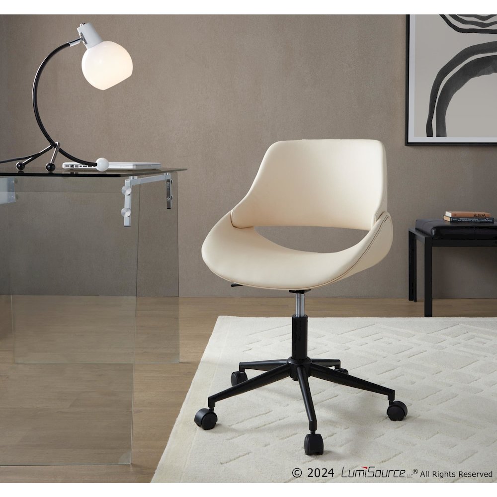 Fabrico Office Chair in Black Metal, Cream PU color. Picture 6