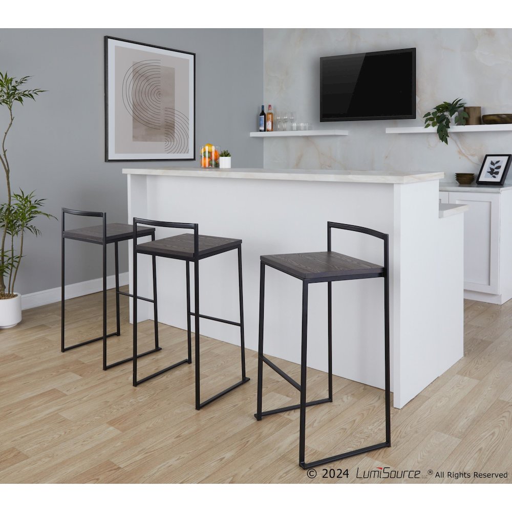 Fuji Stacker 30" Fixed-Height Barstool - Set of 2. Picture 7