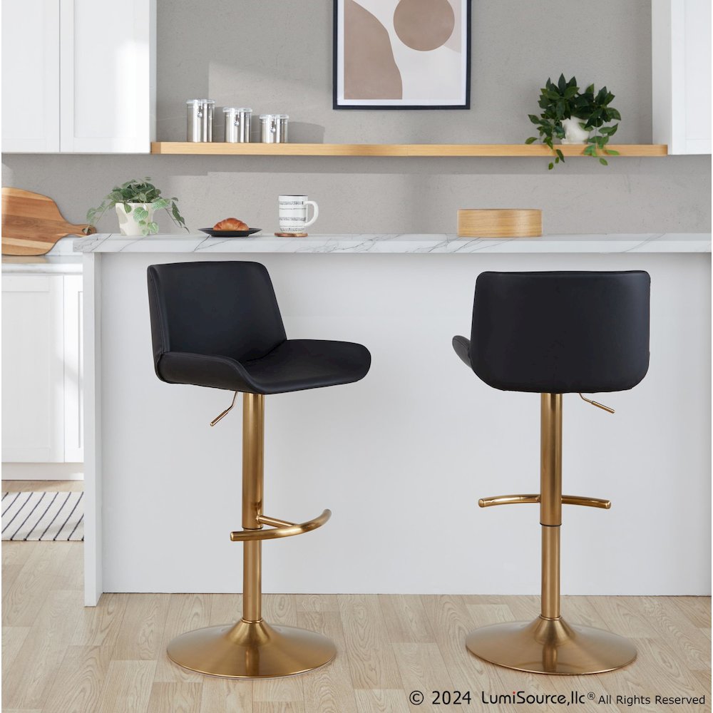 Santi Upholstered Adjustable Barstool - Set of 2. Picture 7