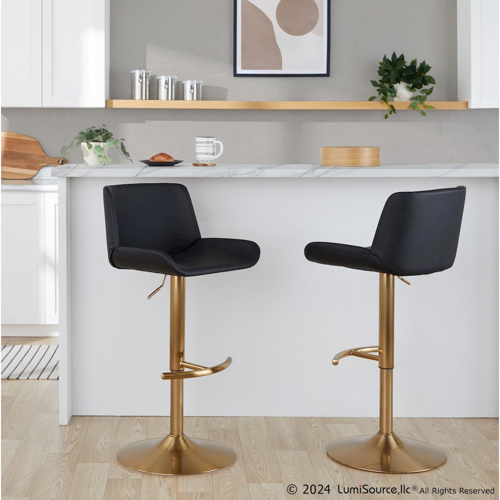 Santi Upholstered Adjustable Barstool - Set of 2. Picture 8