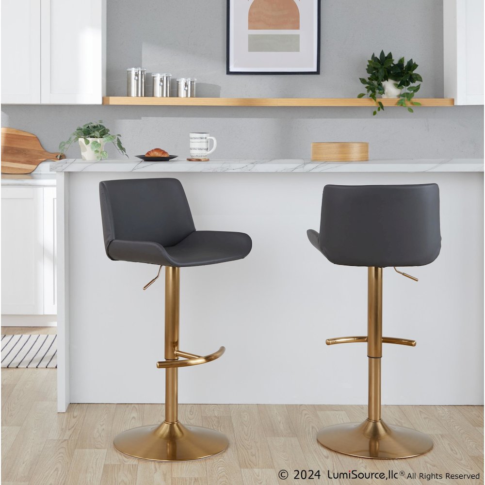 Santi Upholstered Adjustable Barstool - Set of 2. Picture 8