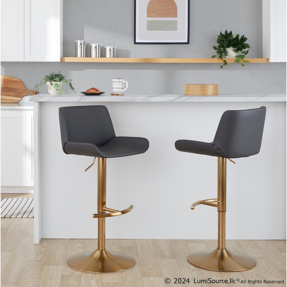 Santi Upholstered Adjustable Barstool - Set of 2. Picture 7