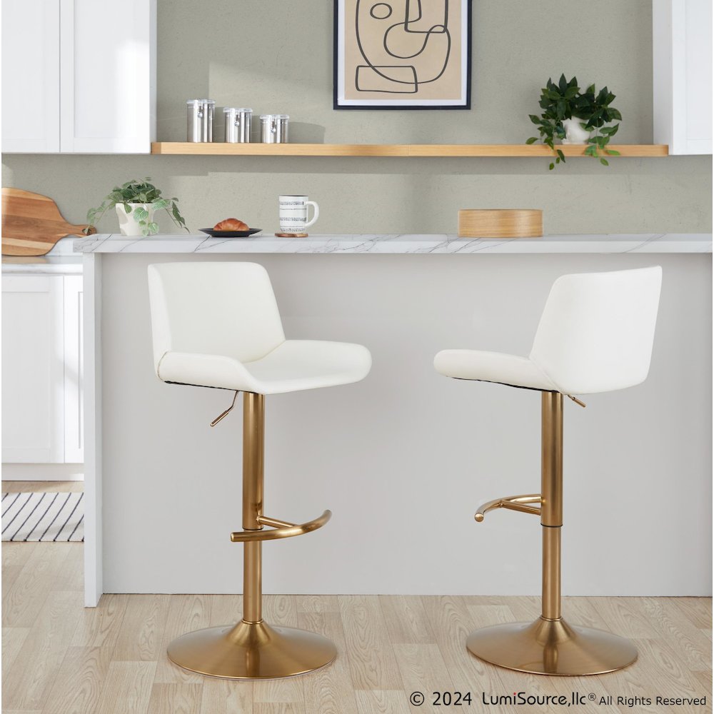 Santi Upholstered Adjustable Barstool - Set of 2. Picture 8