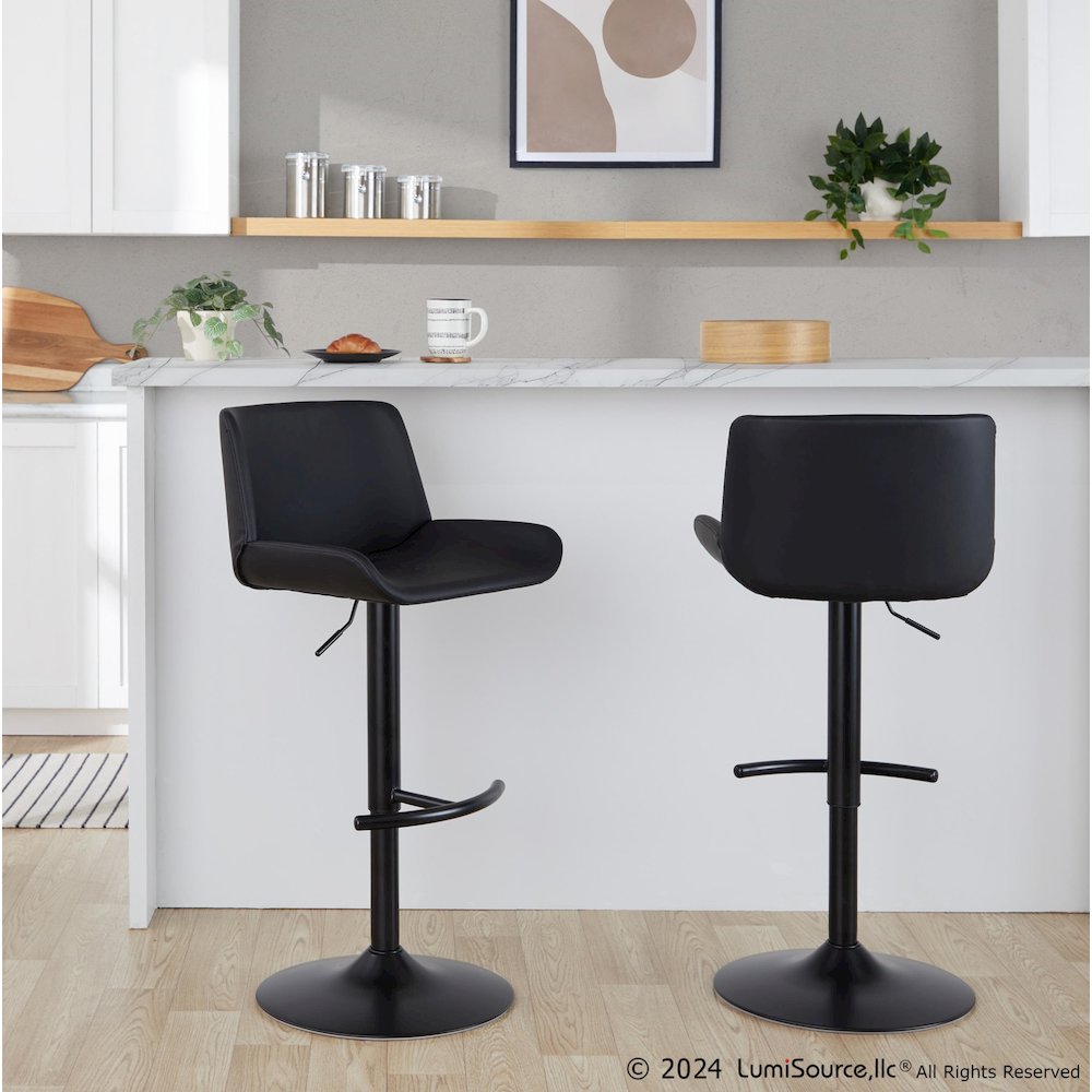 Santi Upholstered Adjustable Barstool - Set of 2. Picture 7