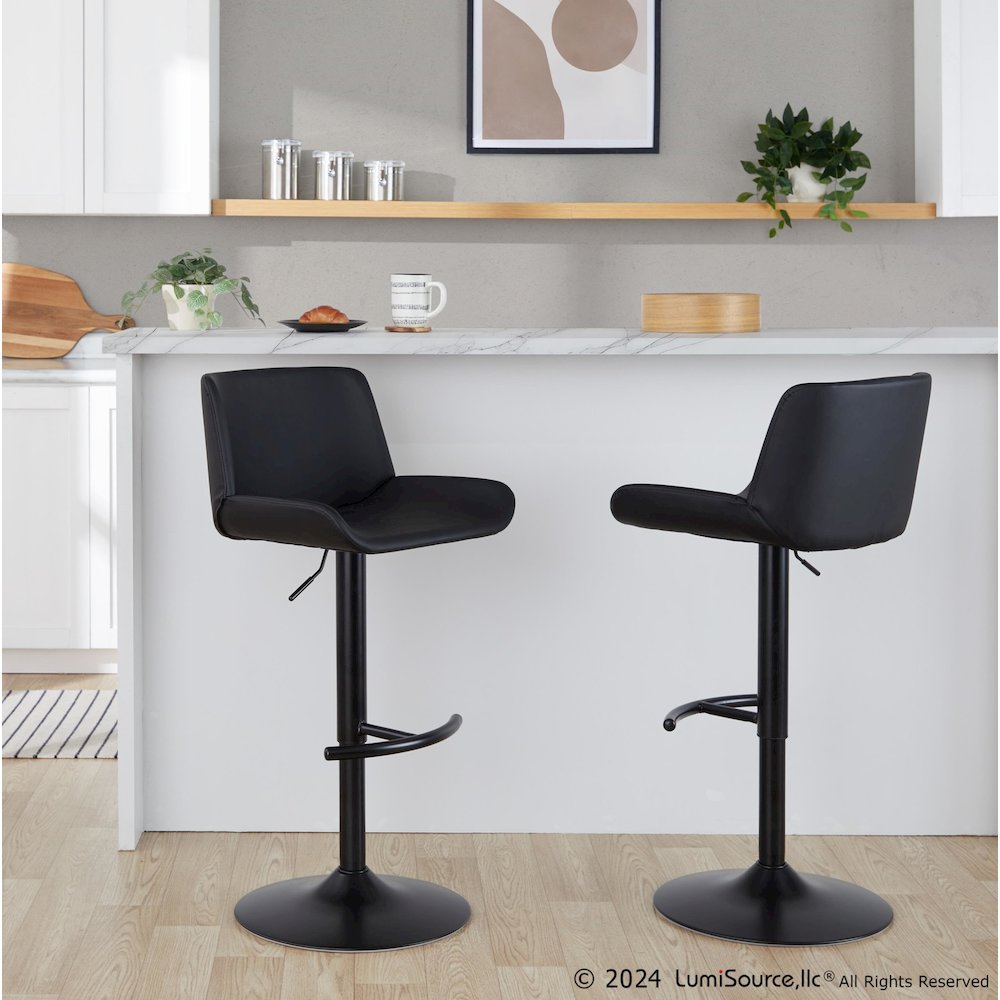 Santi Upholstered Adjustable Barstool - Set of 2. Picture 8