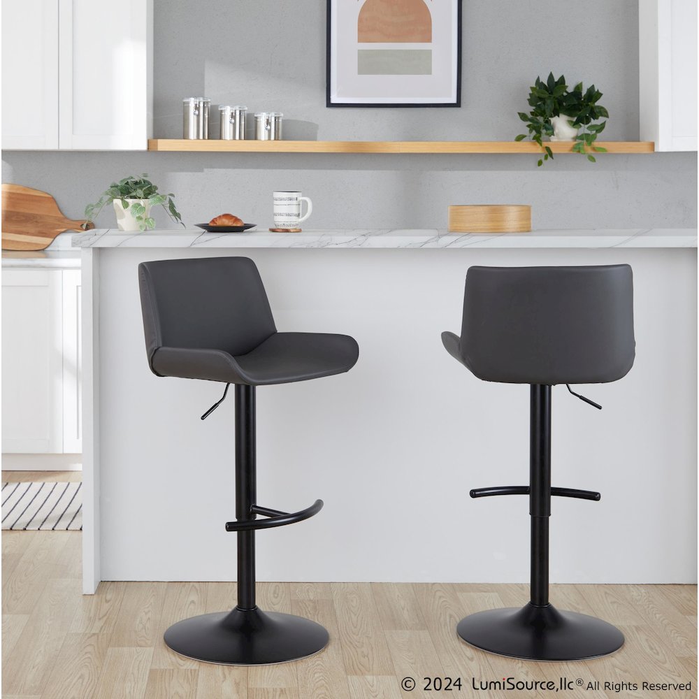 Santi Upholstered Adjustable Barstool - Set of 2. Picture 7