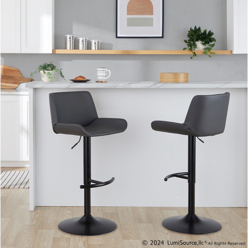 Santi Upholstered Adjustable Barstool - Set of 2. Picture 8