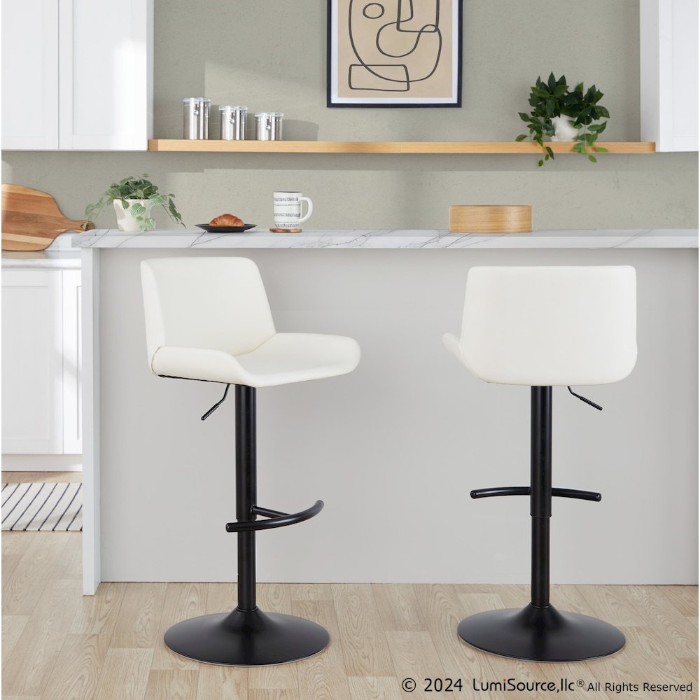 Santi Upholstered Adjustable Barstool - Set of 2. Picture 7