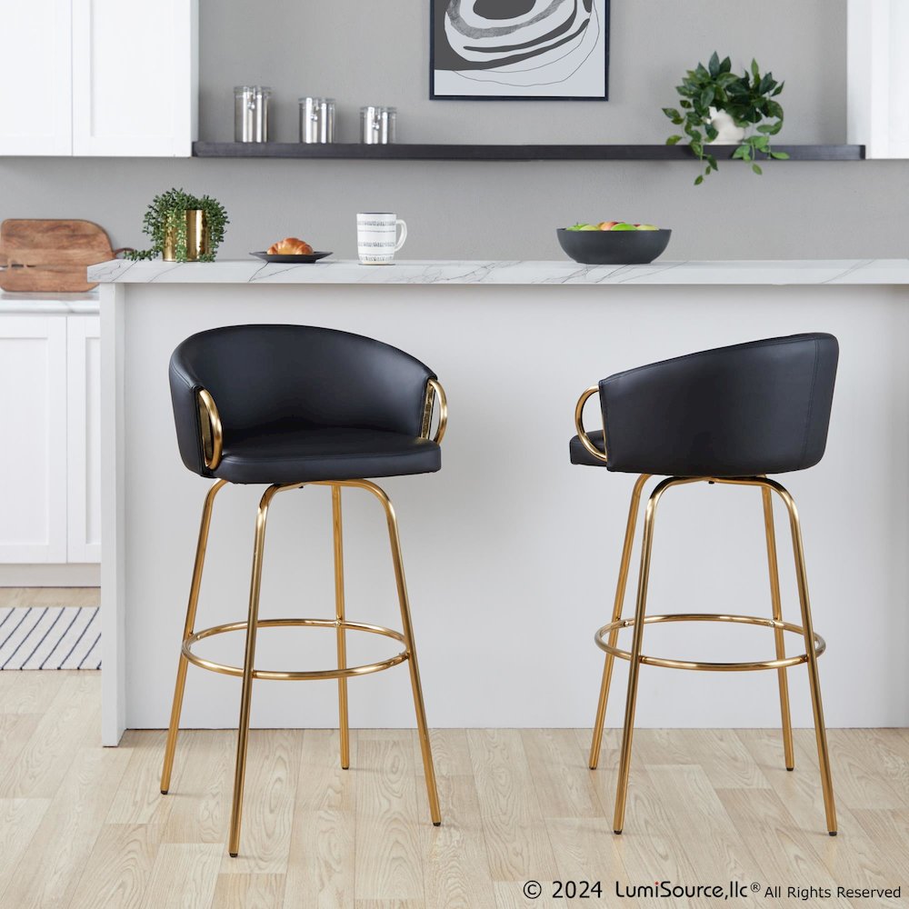 Claire 30" Fixed-Height Barstool - Set of 2. Picture 8