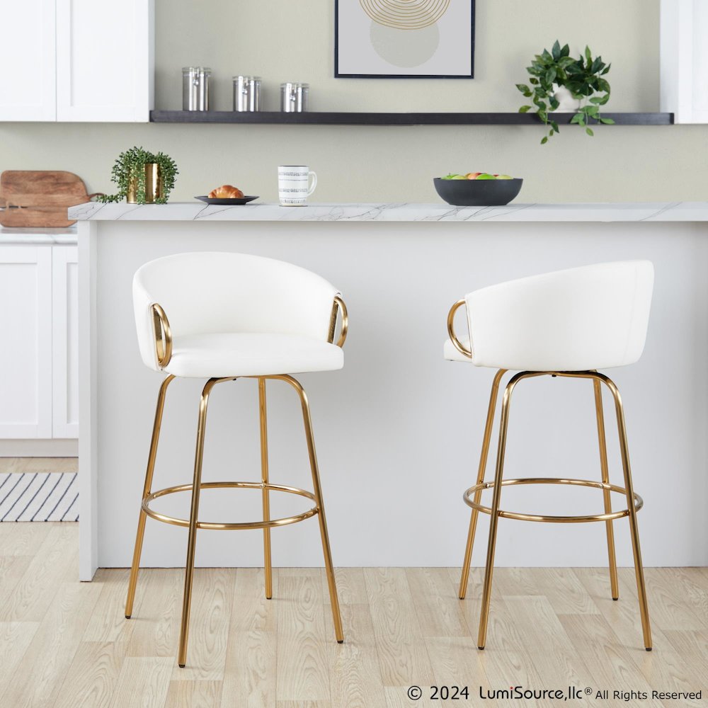 Claire 30" Fixed-Height Barstool - Set of 2. Picture 8