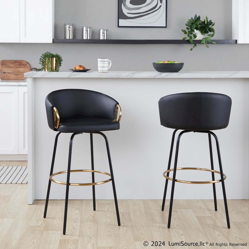 Claire 30" Fixed-Height Barstool - Set of 2. Picture 5