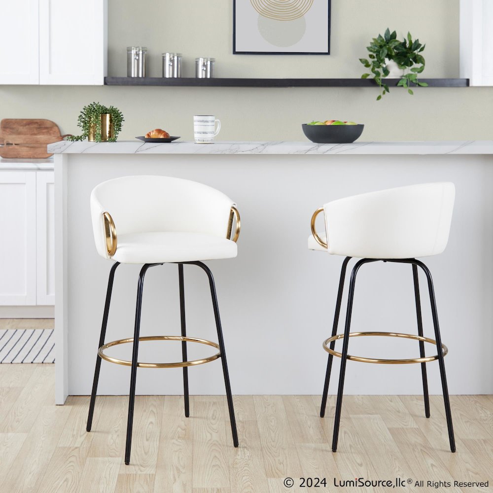 Claire 30" Fixed-Height Barstool - Set of 2. Picture 8