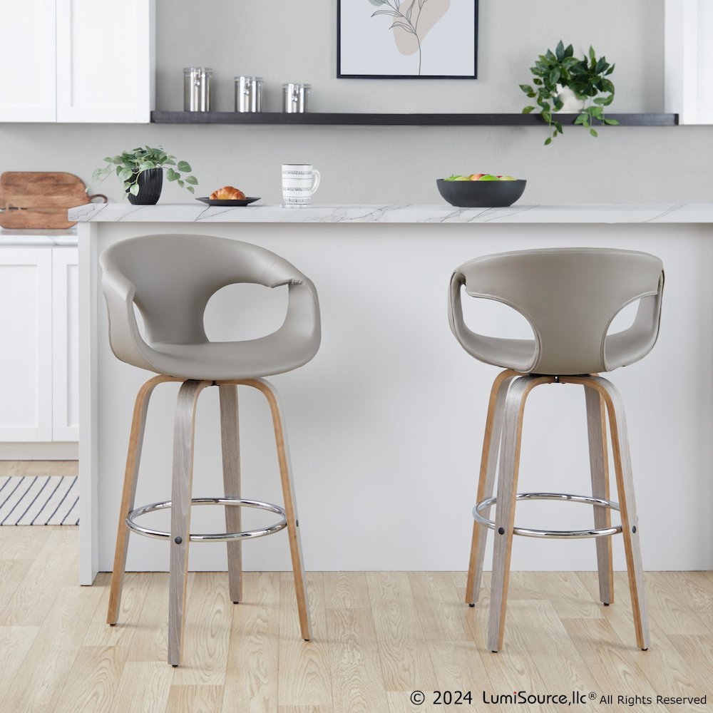 Curva 30" Fixed-Height Barstool - Set of 2. Picture 7