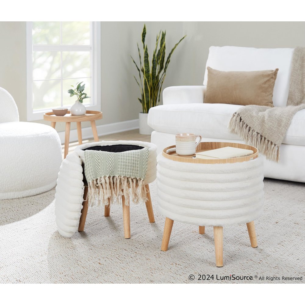 Tray Plush Storage Ottoman Set. Picture 11