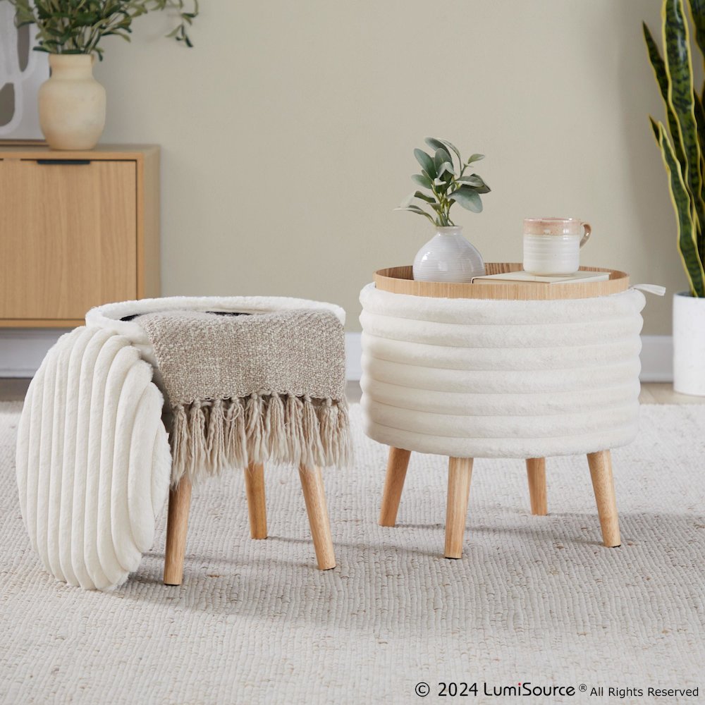 Tray Plush Storage Ottoman Set. Picture 13