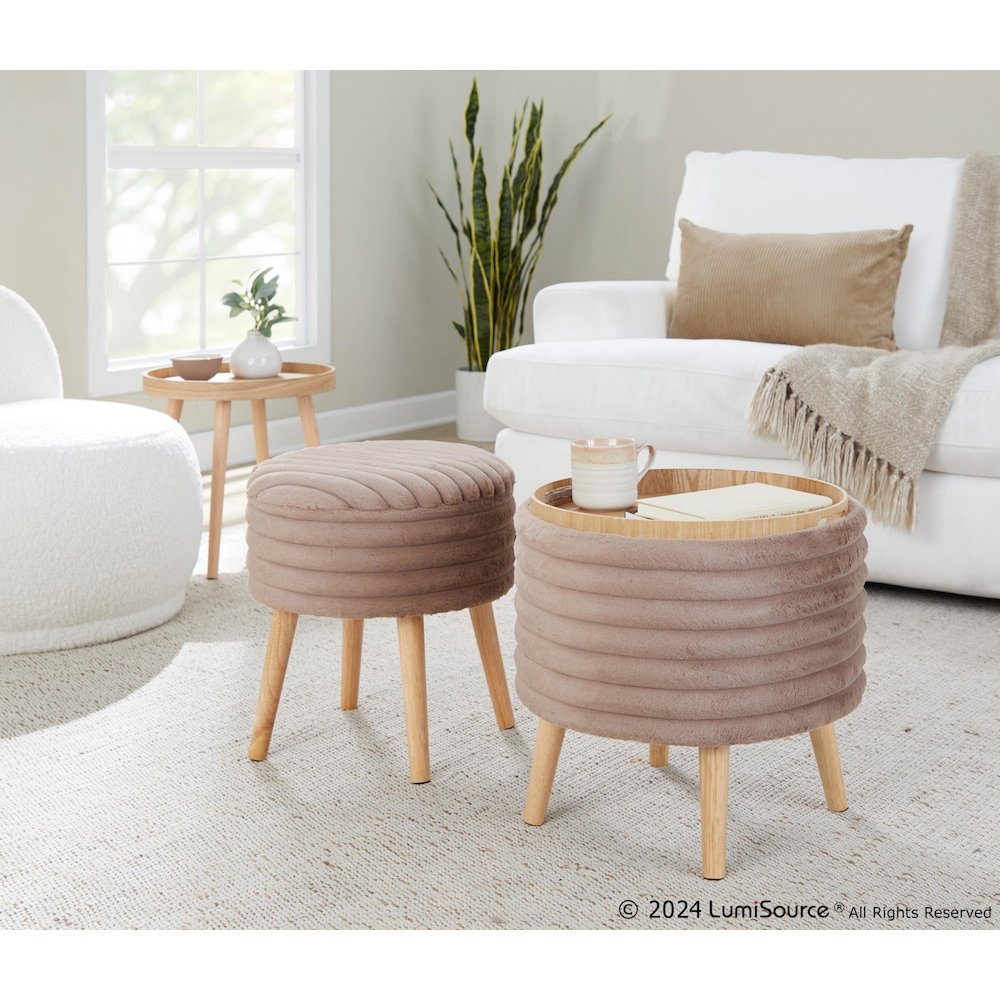 Tray Plush Storage Ottoman Set. Picture 10