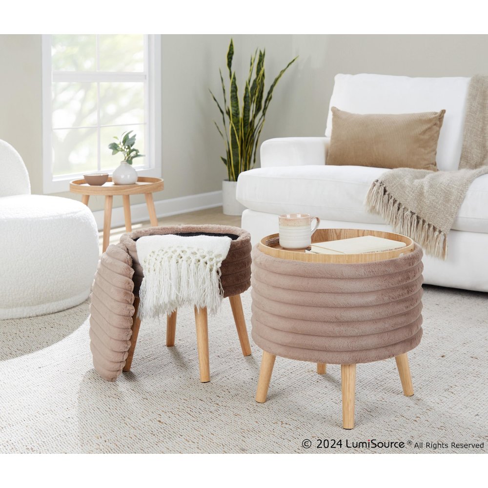 Tray Plush Storage Ottoman Set. Picture 11