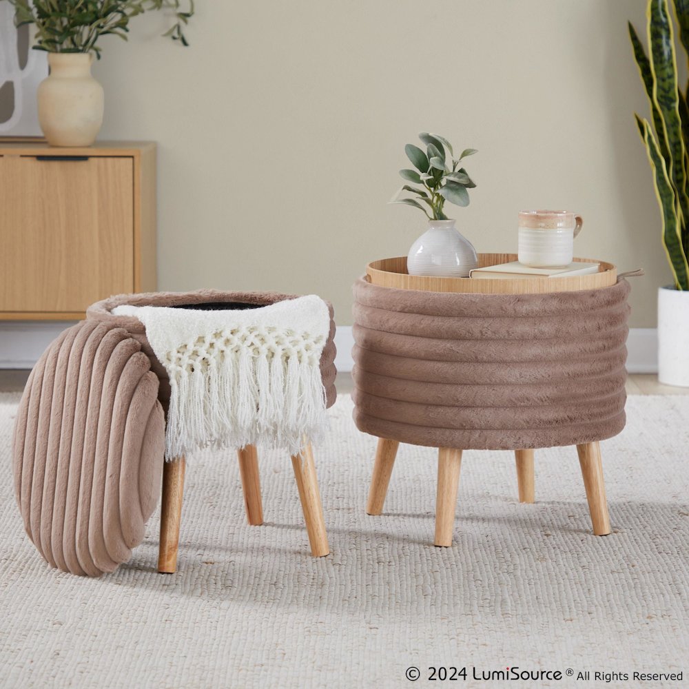Tray Plush Storage Ottoman Set. Picture 13