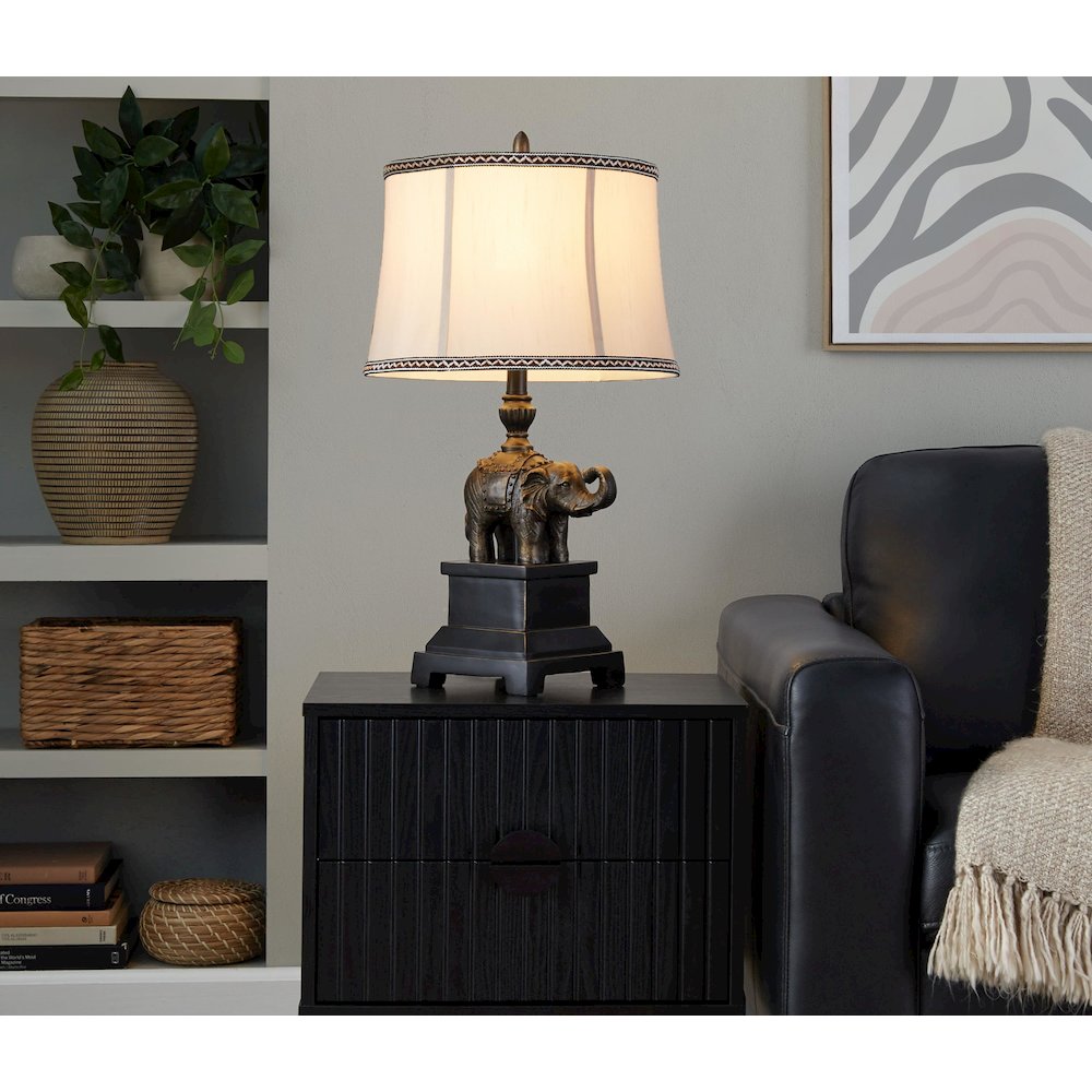 Elephant 27" Polyresin Table Lamp - Set of 2. Picture 1