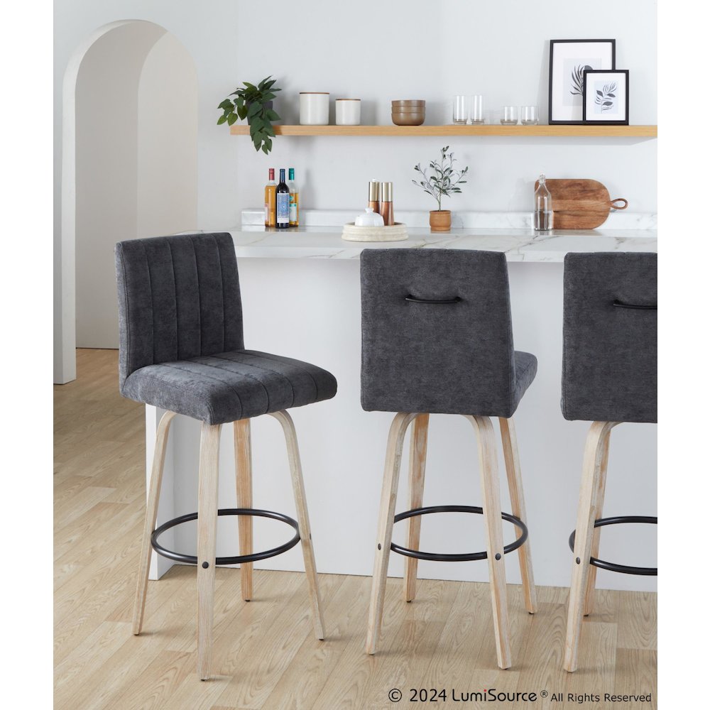 Hank 30" Fixed-Height Barstool - Set of  2. Picture 7