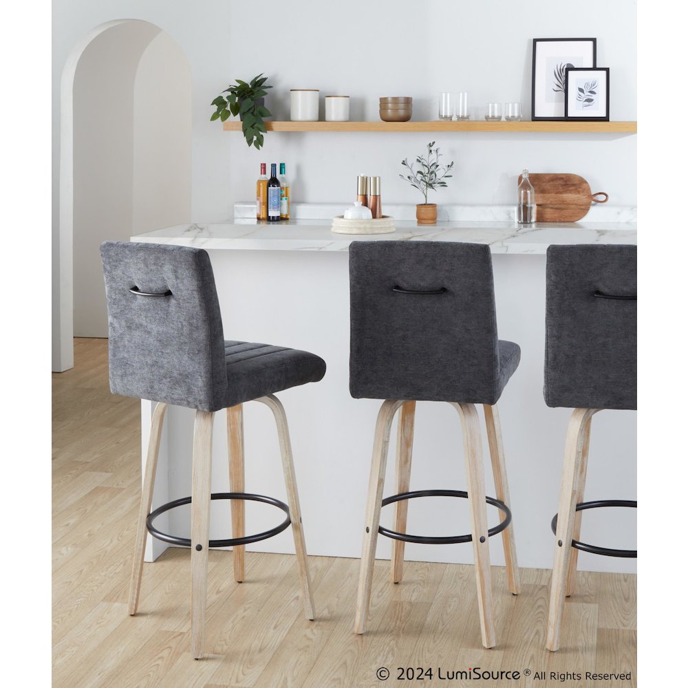 Hank 30" Fixed-Height Barstool - Set of  2. Picture 8
