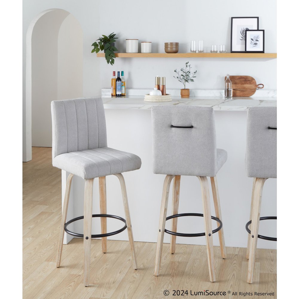 Hank 30" Fixed-Height Barstool - Set of  2. Picture 7