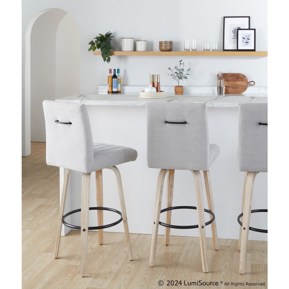 Hank 30" Fixed-Height Barstool - Set of  2. Picture 8
