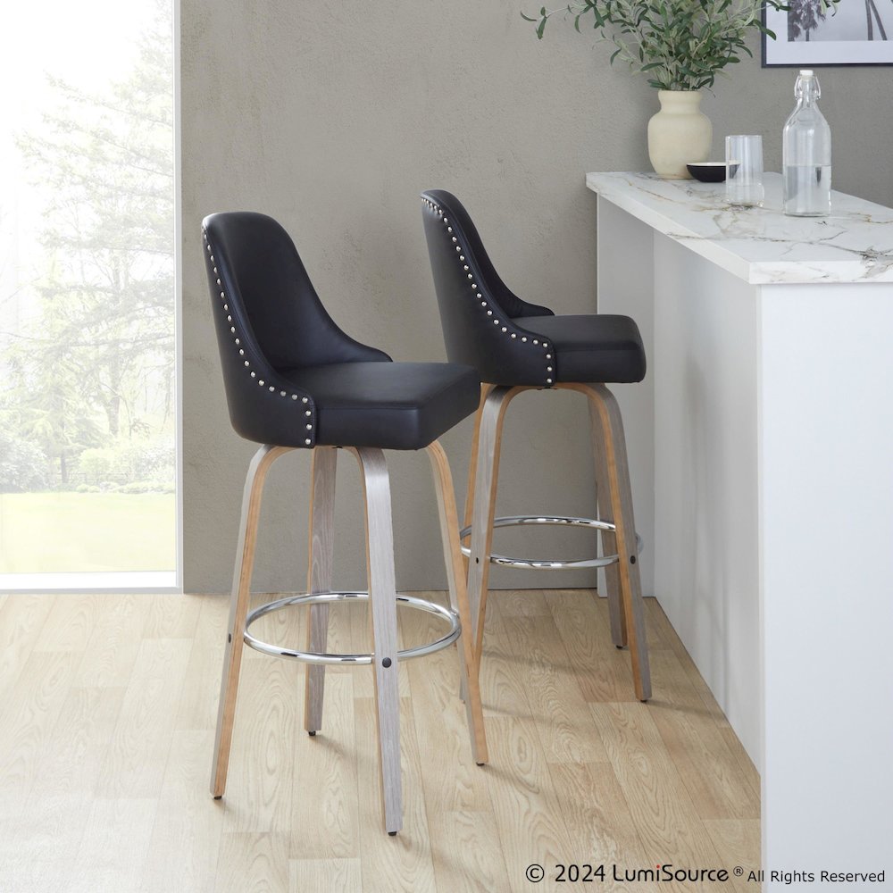 Studded Marcel 30" Fixed-Height Barstool - Set of 2. Picture 9