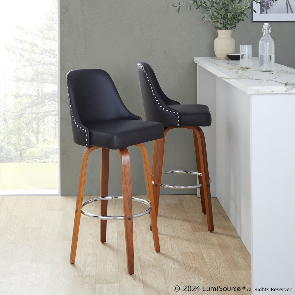 Studded Marcel 30" Fixed-Height Barstool - Set of  2. Picture 8