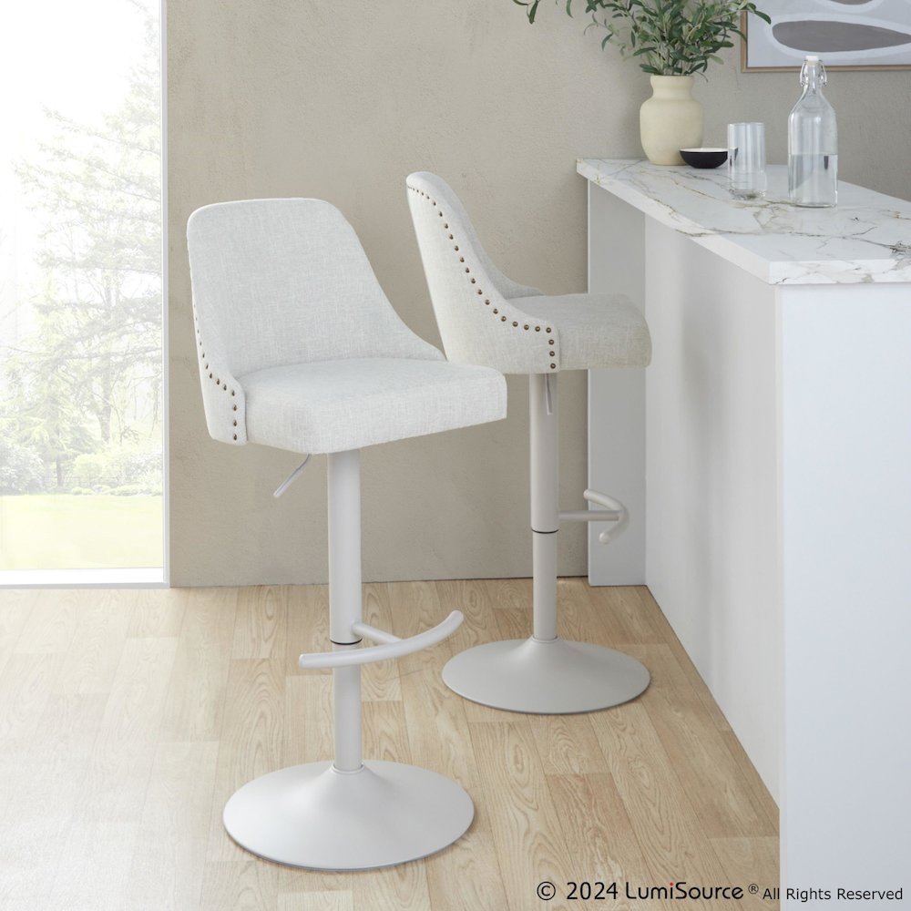 Studded Marcel Adjustable Barstool - Set of 2. Picture 8