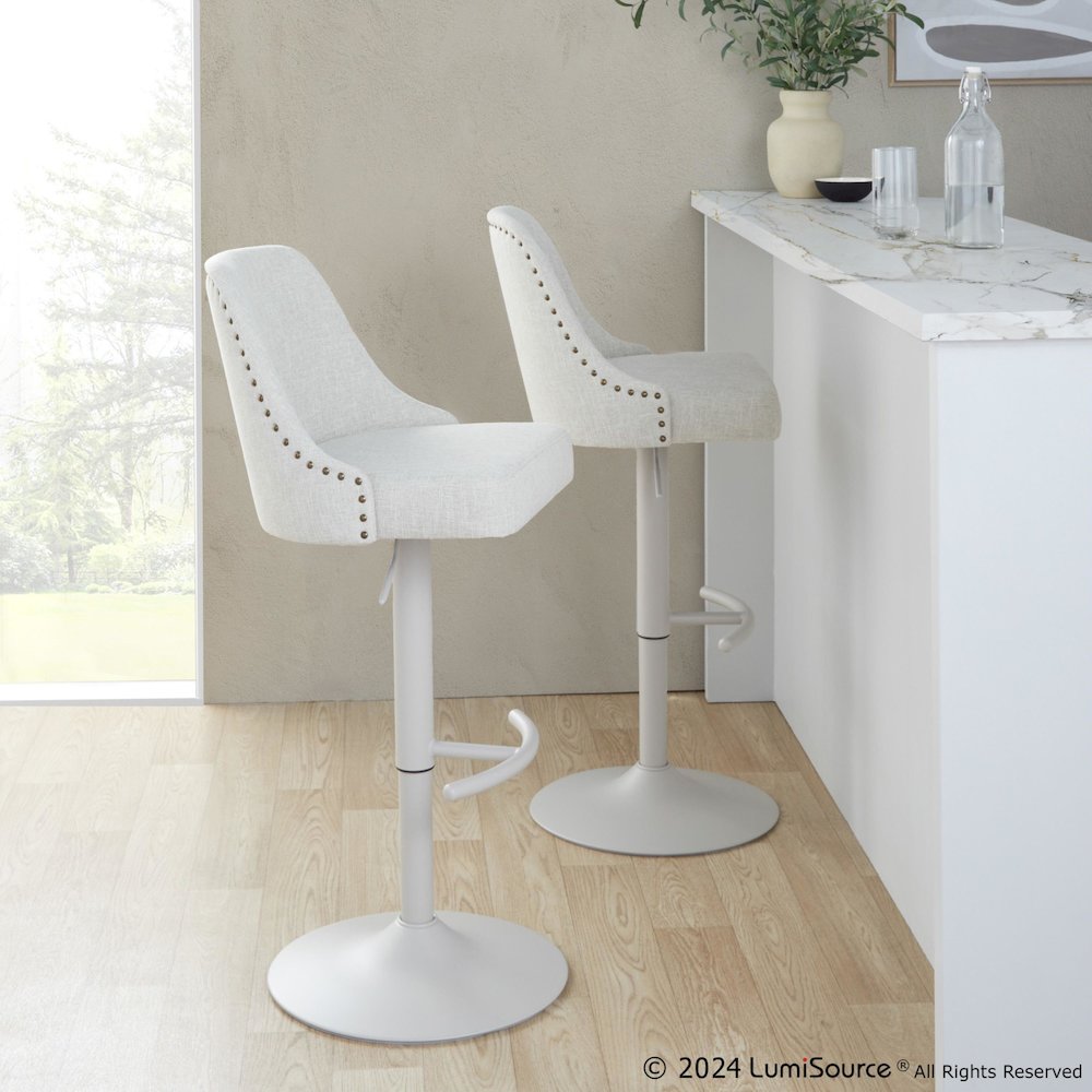 Studded Marcel Adjustable Barstool - Set of 2. Picture 9