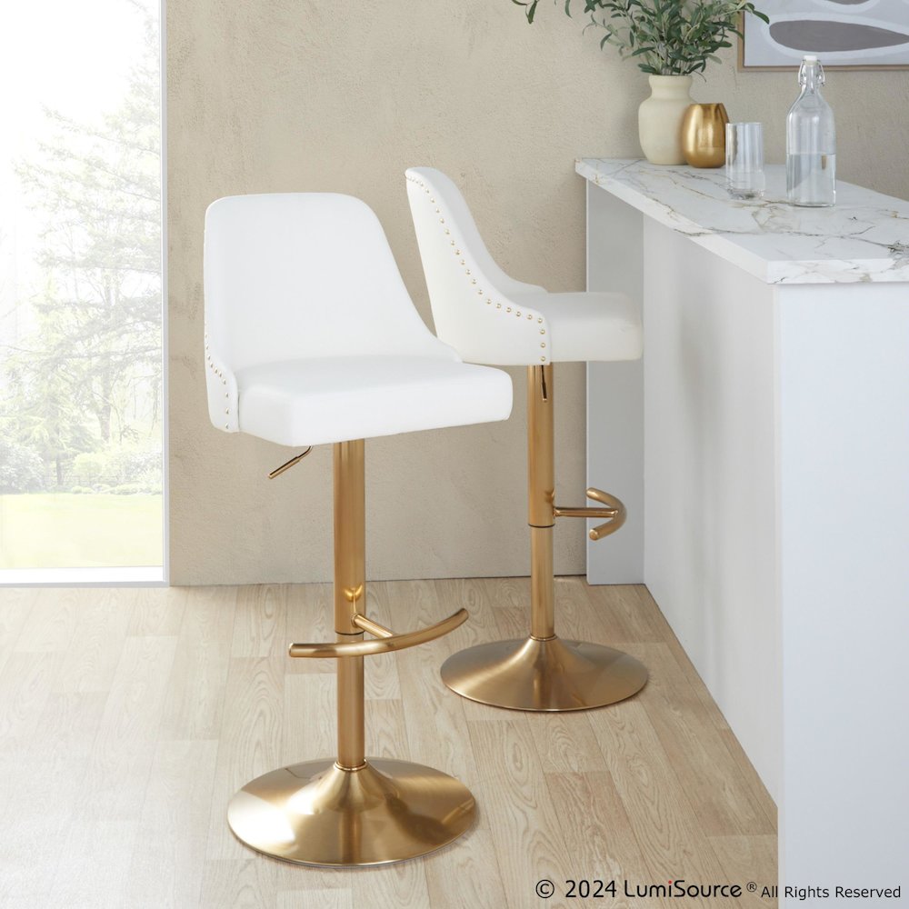 Studded Marcel Adjustable Barstool - Set of  2. Picture 8