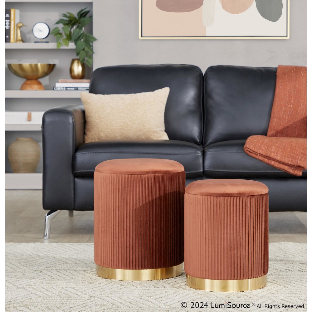 Marla Nesting Pleated Ottoman Set. Picture 8