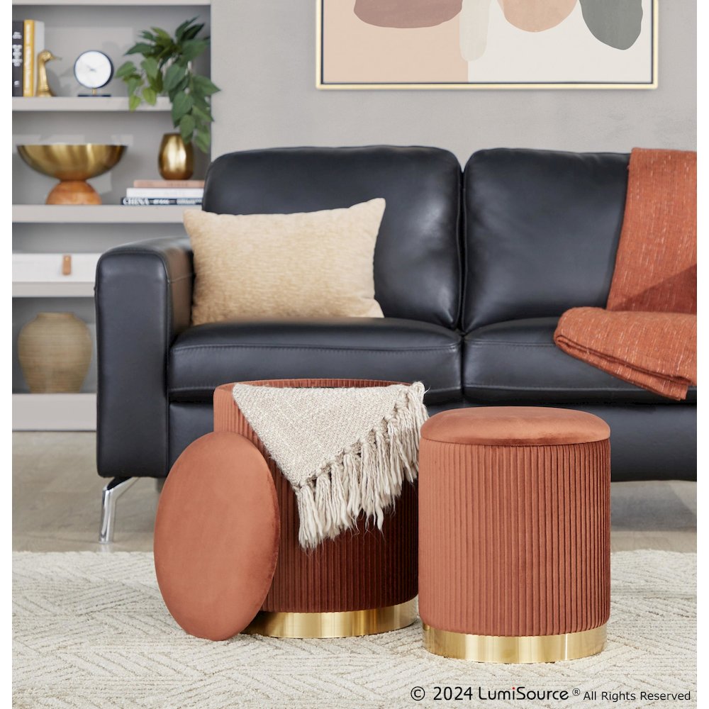 Marla Nesting Pleated Ottoman Set. Picture 9