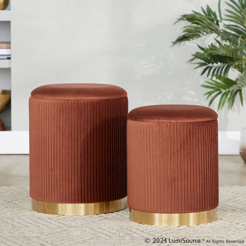 Marla Nesting Pleated Ottoman Set. Picture 11