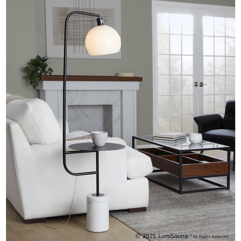 Symbol 66" Metal Floor Lamp With Side Table. Picture 11