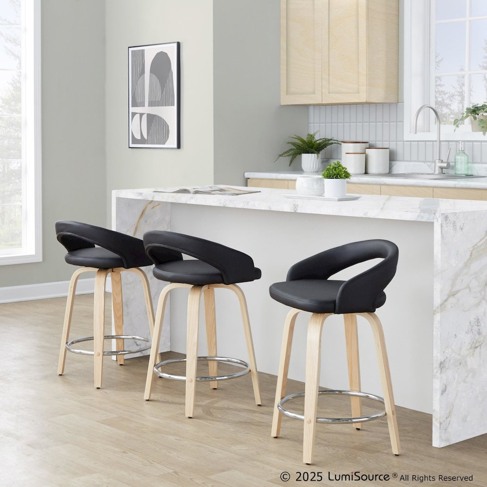 Grotto Upholstered 24" Fixed-Height Counter Stool - Set of 2. Picture 7