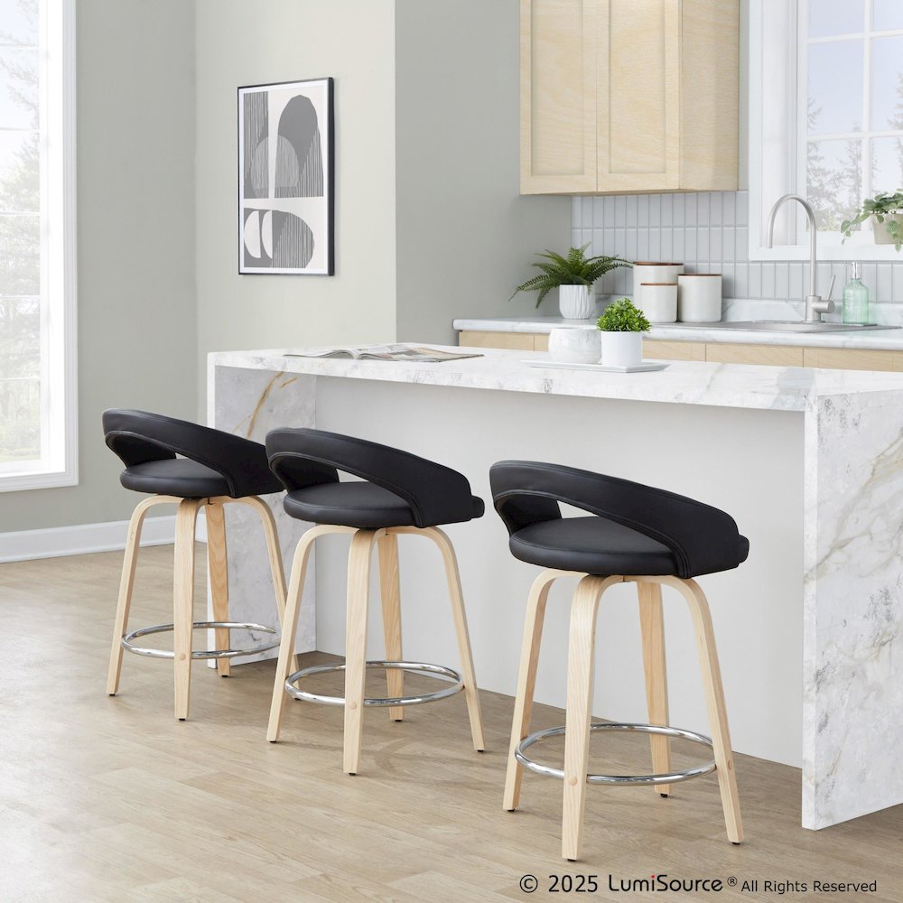 Grotto Upholstered 24" Fixed-Height Counter Stool - Set of 2. Picture 8