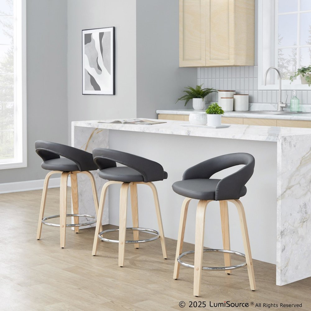Grotto Upholstered 24" Fixed-Height Counter Stool - Set of 2. Picture 7