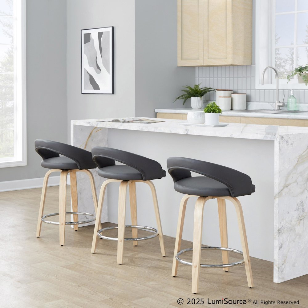 Grotto Upholstered 24" Fixed-Height Counter Stool - Set of 2. Picture 8