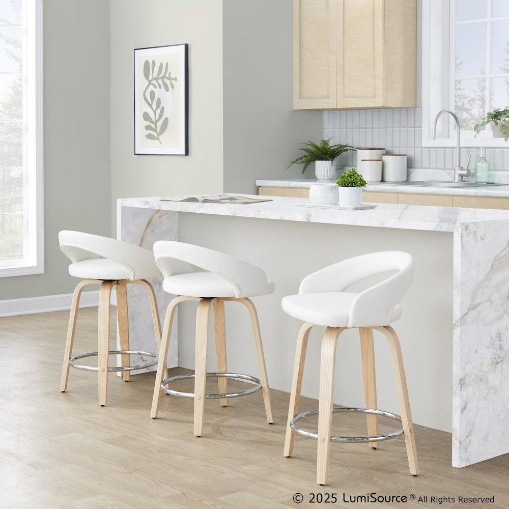 Grotto Upholstered 24" Fixed-Height Counter Stool - Set of 2. Picture 7