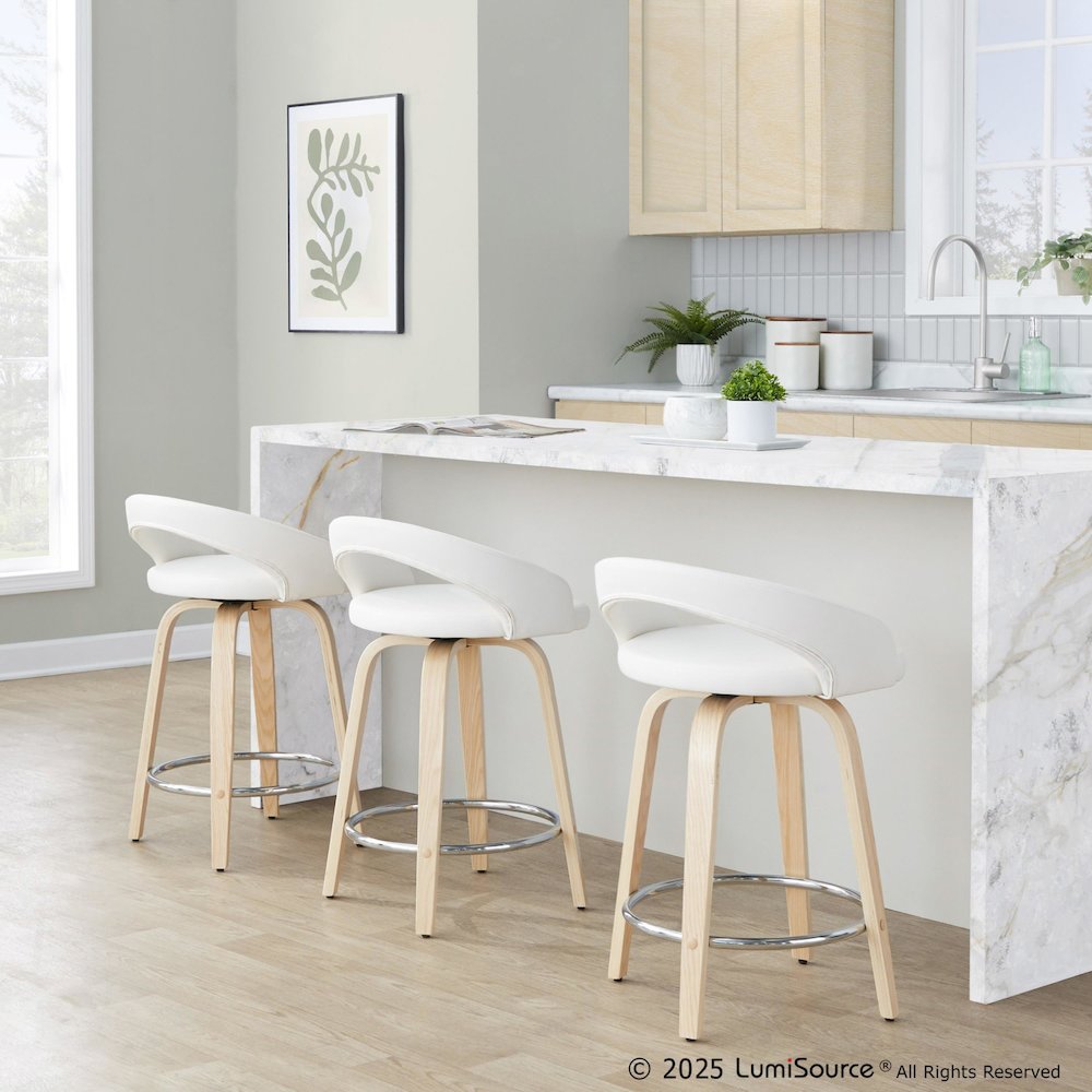 Grotto Upholstered 24" Fixed-Height Counter Stool - Set of 2. Picture 8