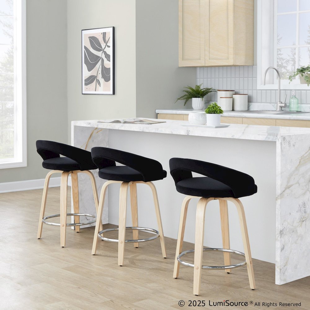 Grotto Upholstered 24" Fixed-Height Counter Stool - Set of 2. Picture 8