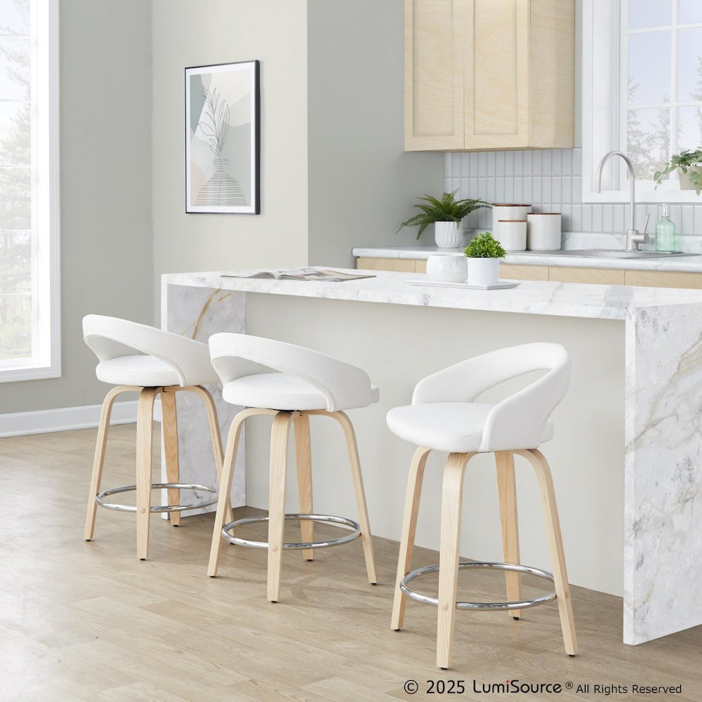 Grotto Upholstered 24" Fixed-Height Counter Stool - Set of 2. Picture 7