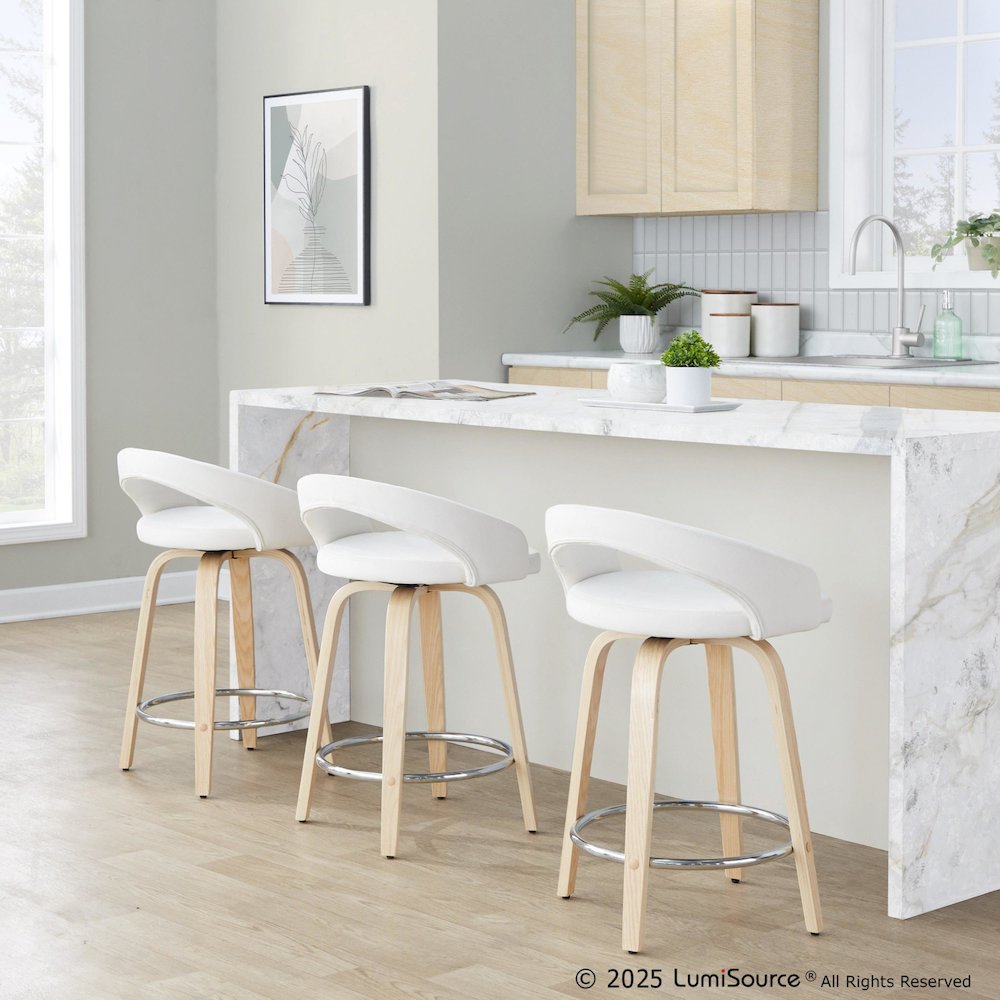 Grotto Upholstered 24" Fixed-Height Counter Stool - Set of 2. Picture 8
